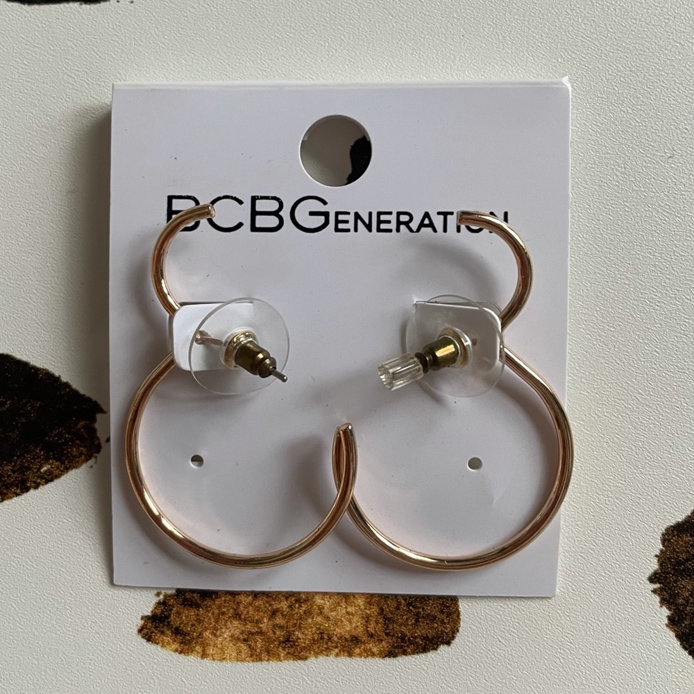 BCBGeneration Gold Hoop Earrings - Picture 2 of 6